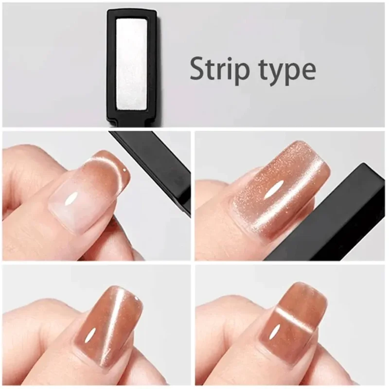 Magnetic Nail Art Tools 5 IN 1 Multi-function Cat Eye Stick Magnet Board for Nail Gel Polish Line Strip Effect Decal