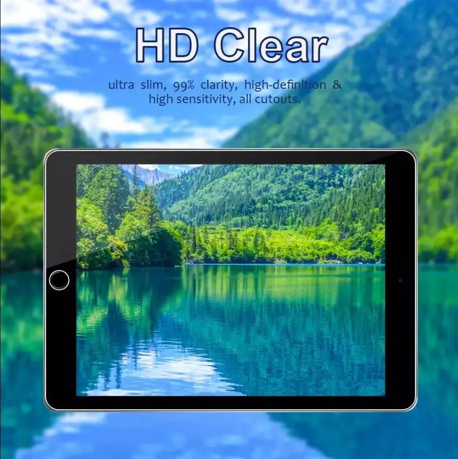 2pcs Screen Protector Tempered Glass For iPad Air 1 2 9.7'' 2013 2014 A1474 A1475 A1476 A1566 A1567 Full Coverage Tablet Film 5