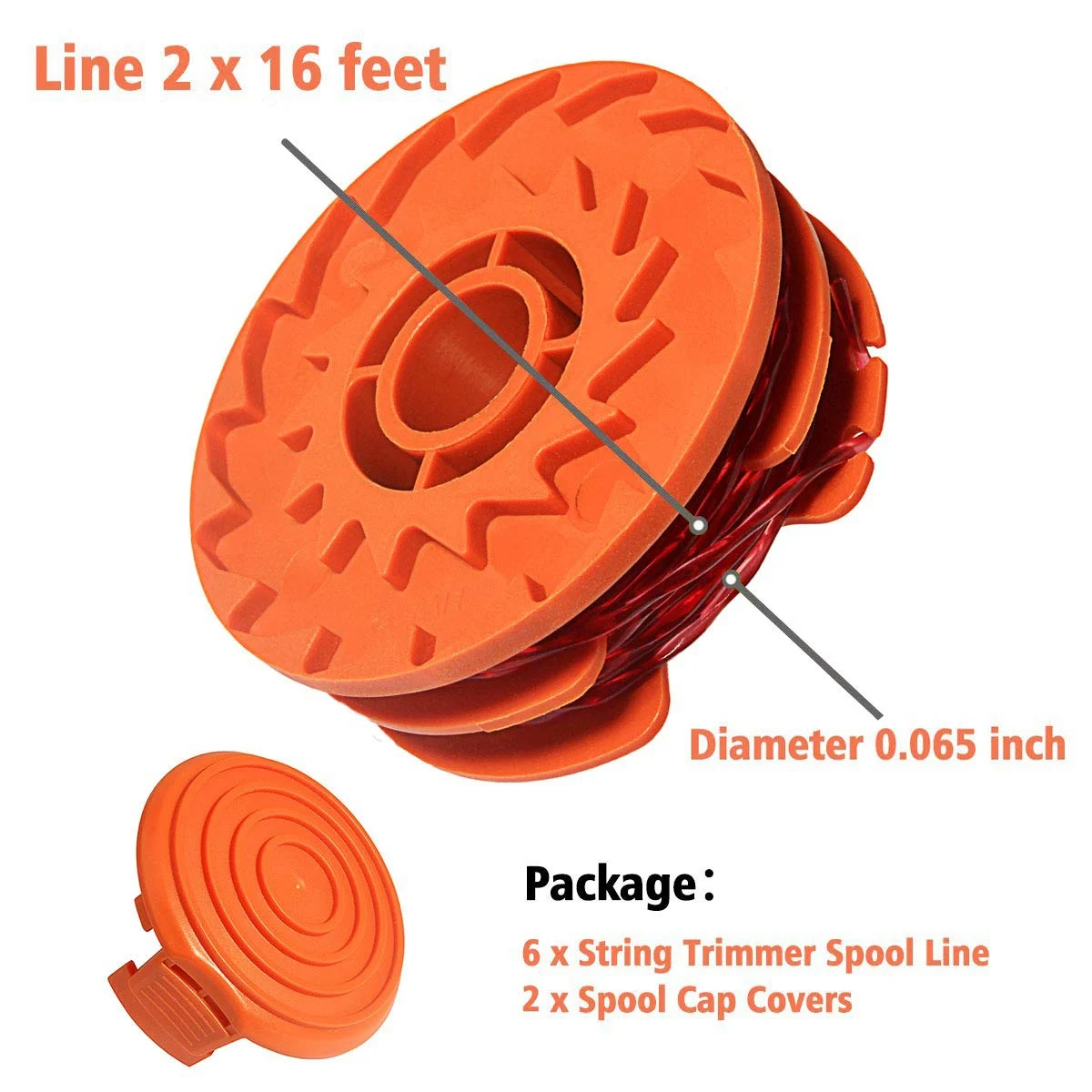 New Weed Eater Replacement Spools for Worx WA0007 WG116 WG119 String Trimmer Edger Spool Line Refills Parts Auto-Feed