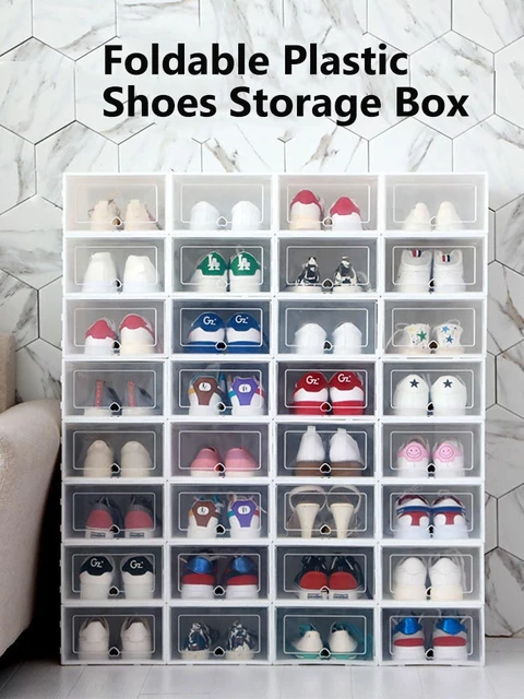 Double Layer Shoe Boxes Thickened Dustproof Shoe Storage Box Home Organizer  Superimposed Combination Shoe Cabinet Collapsible - Storage Boxes & Bins -  AliExpress