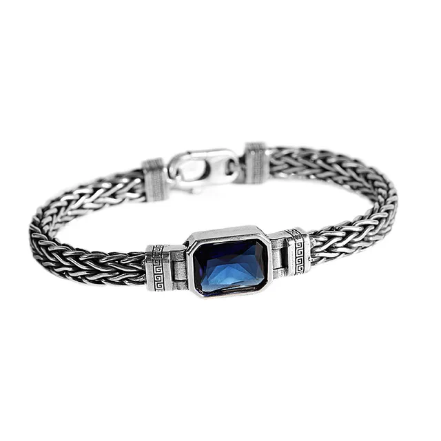 アクセサリー silver925 vintage bracelet Vintage 925 Silver Wide Fancy Diamond Cut Link Bracelet, 8mm