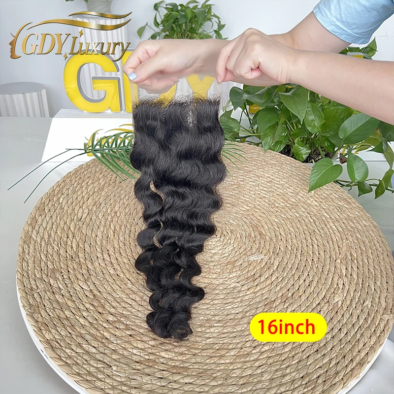 Loose Deep Wave 13x4 HD Lace Frontal Only Pre plucked Invisible Melt Skin Lace 4x4 5x5 Closure Raw Human Hair For Woman #1B