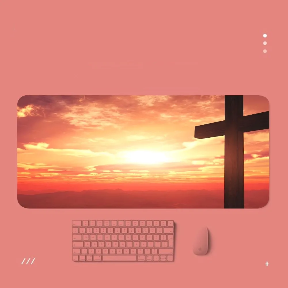 

Коврик для мыши C-Christian J-jesu C-cross, 400x900x5 мм, игровые аксессуары, симпатичный коврик для мыши с клавиатурой