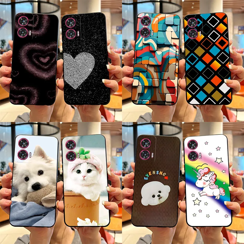 Silicone TPU Fashion Love Heart Cartoon Shockproof Phone Case for Motorola Edge 50 Fusion