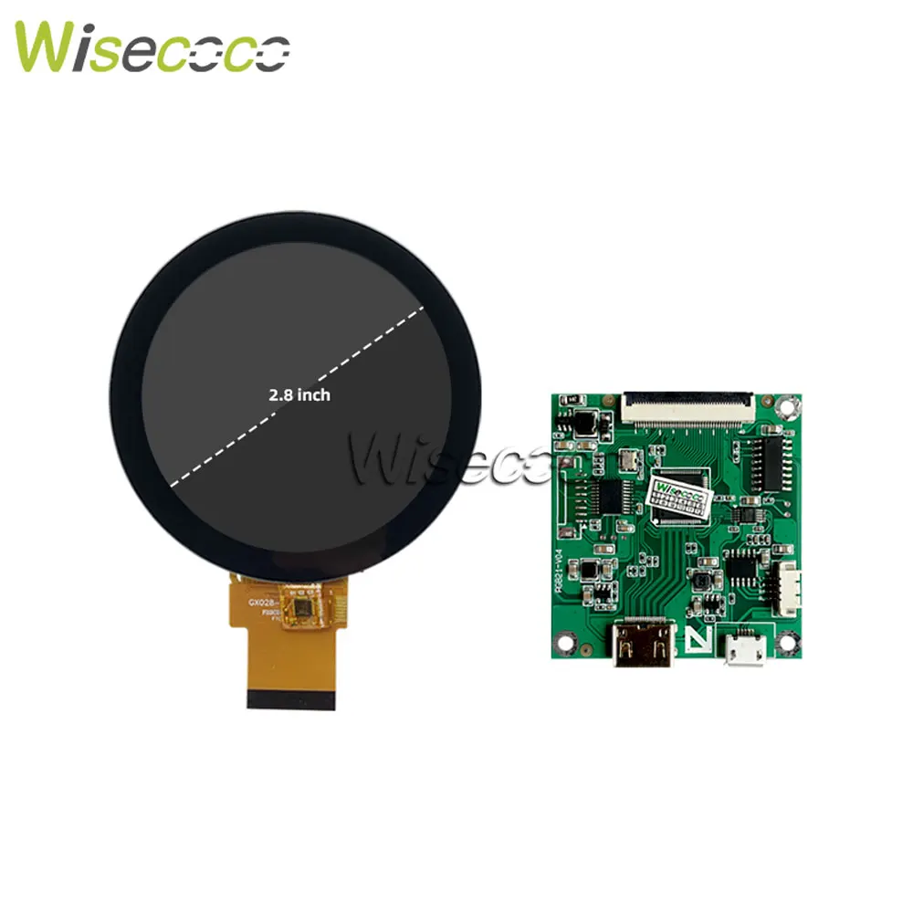 Wisecoco-ecrã Circular Lcd Redondo 28 Ecrã Táctil Ips 480x480 Interface Rgb para Eletrodomésticos Inteligentes Raspberry pi - Imagem 4