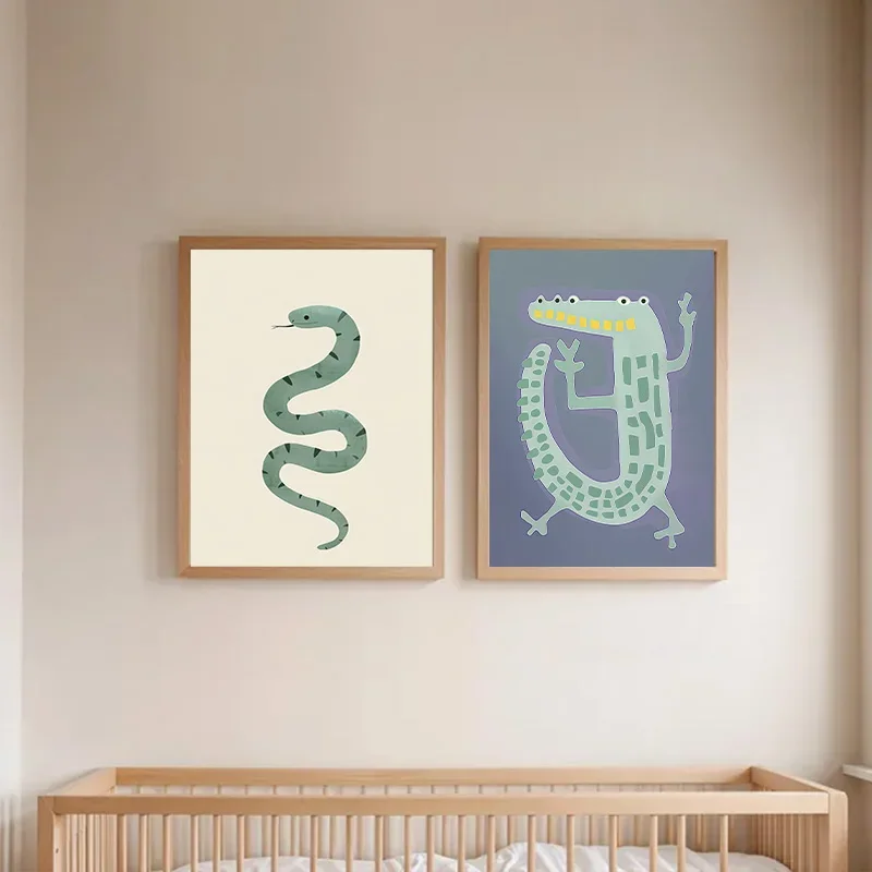 Trendy Animal Cartoon Canvas Poster