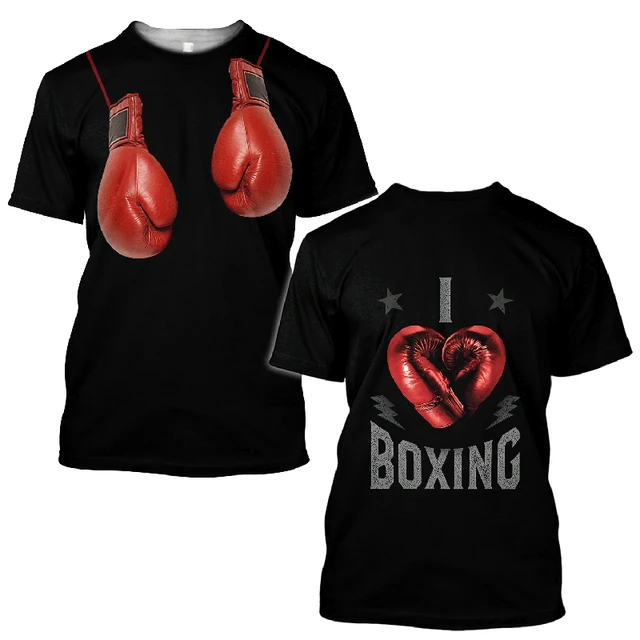 Camiseta con estampado 3D de boxeo para hombre, Tops de manga corta, ropa  informal de gran tamaño, moda de verano - AliExpress