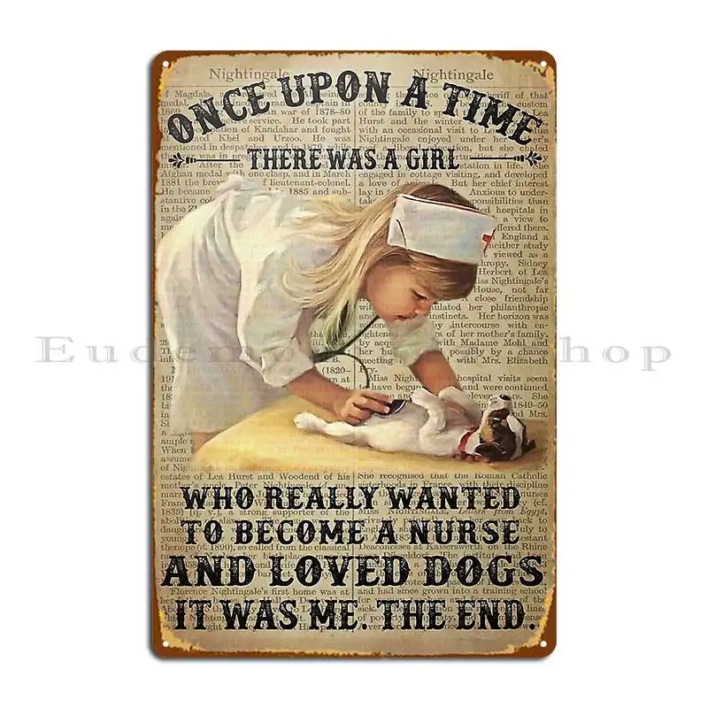 

Девочка однажды на Риме была девушка, которая действительно хочет стать медсестрой и любимой собакой, плакат с металлическим знаком на заказ