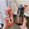 0.6L/0.8L/1L Large Capacity Water Bottles Plastic Leak Proof Travel Kettle with Handle Strap Lightweight Sports Shaker Cup