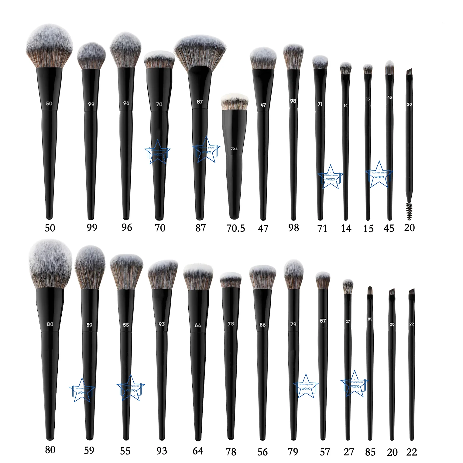 

1Pcs Black Powder Foundation Blush Contour Highlighter Sculpting Makeup Brushes Eyeshadow Crease Eyeliner Brow Make Up Tool