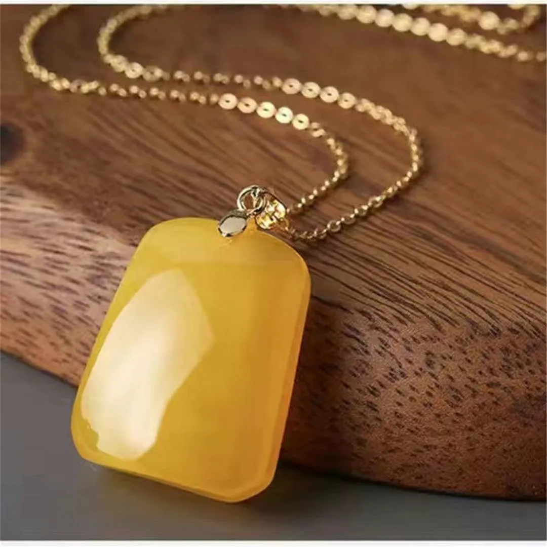 천연 앰비어 펜던트 목걸이, 실버 주얼리, 힐링 크리스탈 뷰티, 사랑 선물, 원석 비즈, 에너지 스톤 AAAAA