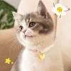 Adjustable Beauty Cat Pet Collar Fashon Fresh Dog Necklace Cute Kitten Puppy Heart Star Printed Pendant Cat Accessories Supplies 4