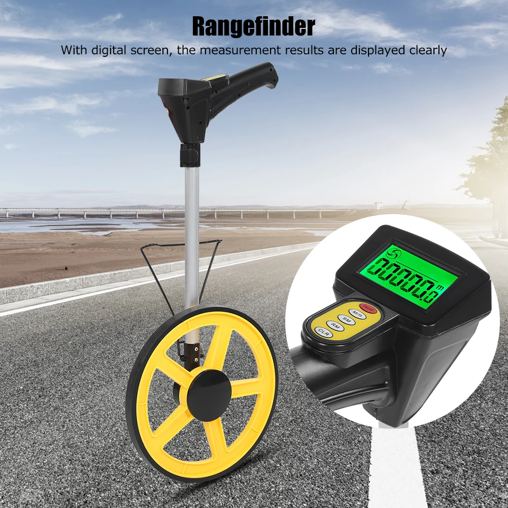 Distance Measuring Wheel Digital Display Gauge Roller Rangefinder Metric Inch Switching Distance Measuring Wheel Tools