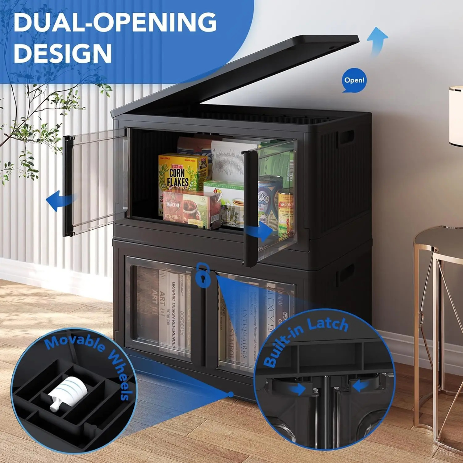 صندوق تخزين قابل للطي 72 لتر - 3 قطع