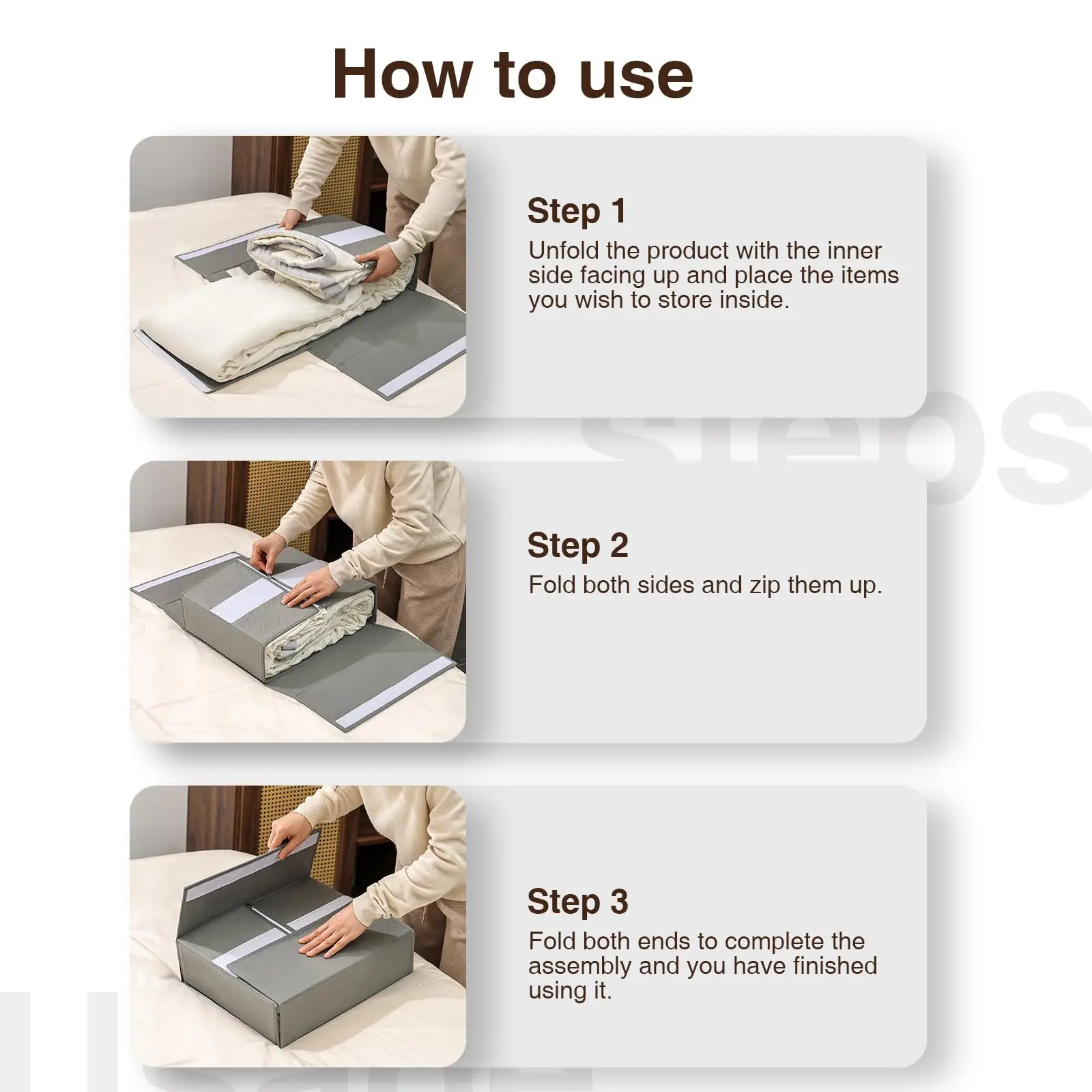 Bed Sheets Set Organizers Storage Linen Fabric Closet Organizers with Window Folding Bedding Storage Box for Pillow Organizer 4
