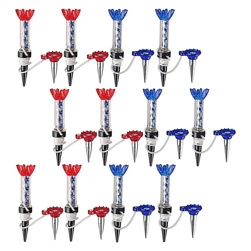 

12Piece Golf Tees Unbreakable Plastic Magnetic 80 Mm Long Bulk Reusable Blue Red