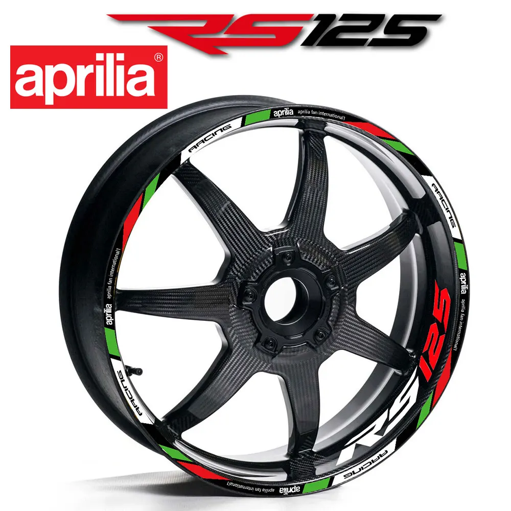 

For Aprilia RS125 RS 125 Full Motorcycle Wheels Rim With Inner Reflective Decal Sticker Kit