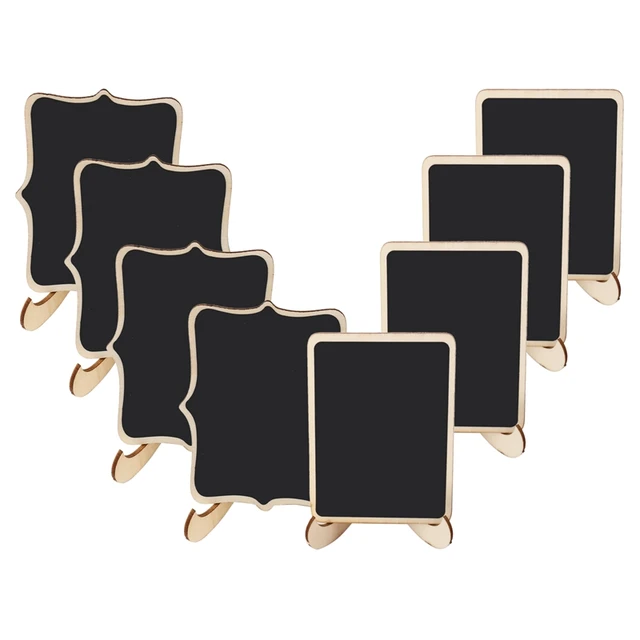 10 Pack Mini Chalkboards Signs with Easel Stand, Small Chalkboards