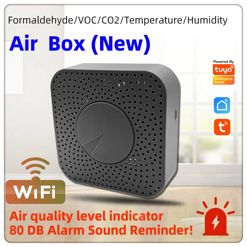 

Tuya Digital CO2 Hcho VOC Detector Air Monitor Formaldehyde Carbon Dioxide Sensor Wifi Home Automation Warning Alarm Detector