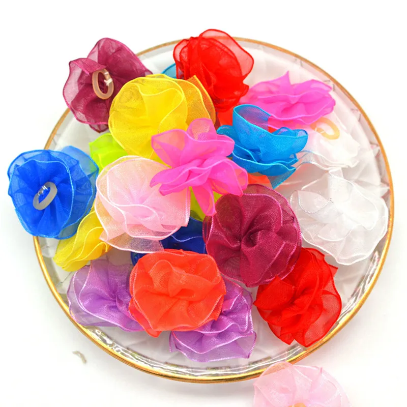 100PC/Lot Candy Colors Dog Hair Bows Princess Gauze Dog Bows Dog Grooming Accessories Pet Supplies 5