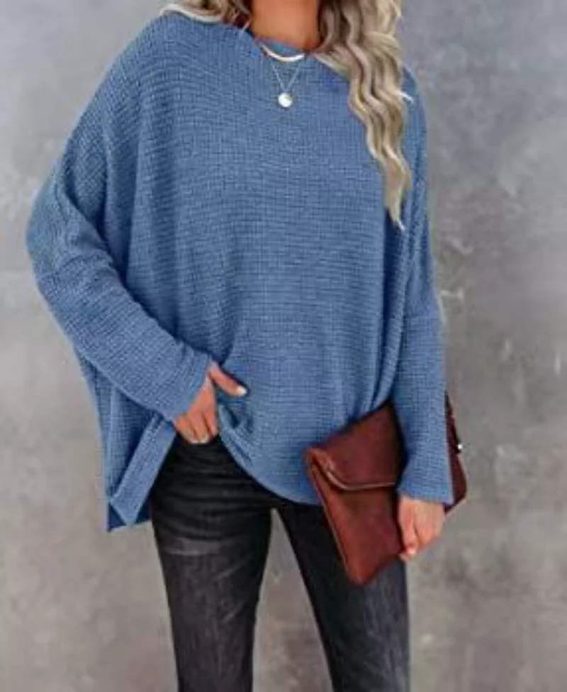 

Oversized Solid Color Batwing Sleeve Knitted Pullovers Women Off The Shoulder Sweater Summer 2023 Female Casual Loose Fit Tops