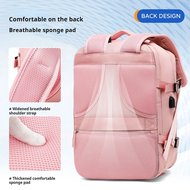 Classic Waterproof Large Capacity Women Backpack USB Charging Laptop Backpack Fashion Dry Wet Separation Travel Backpack Men Bag