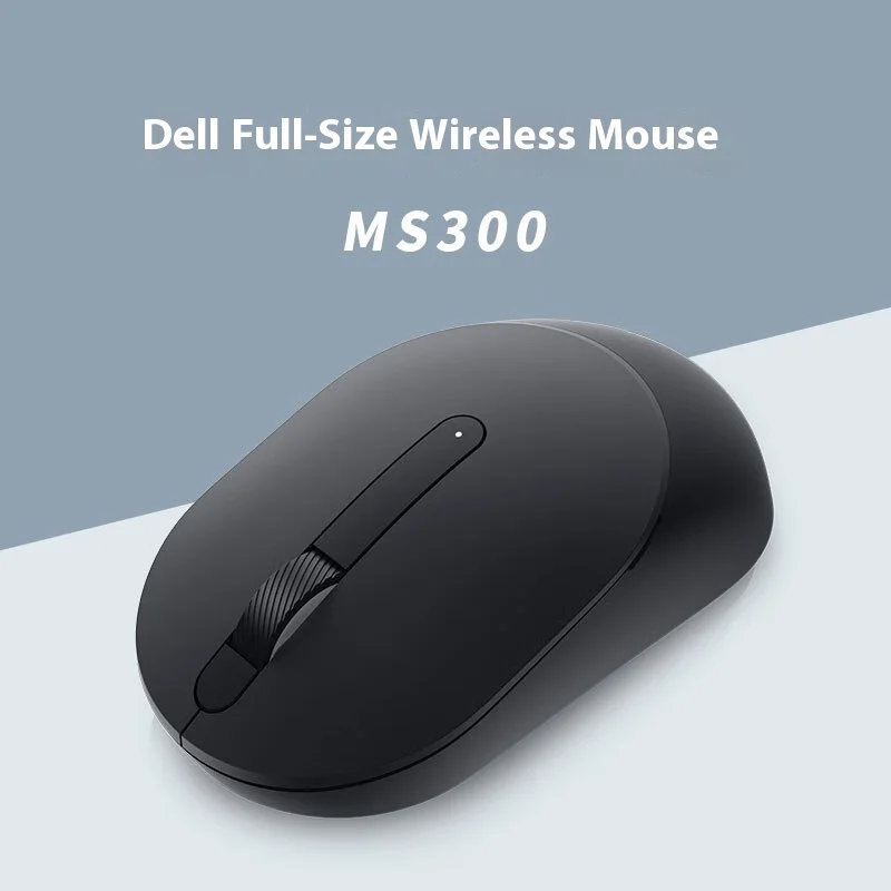 Dell 무선 마우스 소년 소녀 노트북 데스크탑 컴퓨터, 무선 비충전식 게이밍 오피스, 블랙 MS300