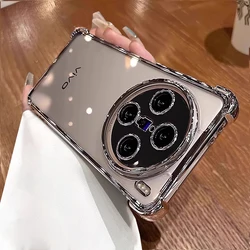 Enhanced Electroplating Silicone Transparent Shockproof Case with TPU Bumper for Vivo X300 (Silver)