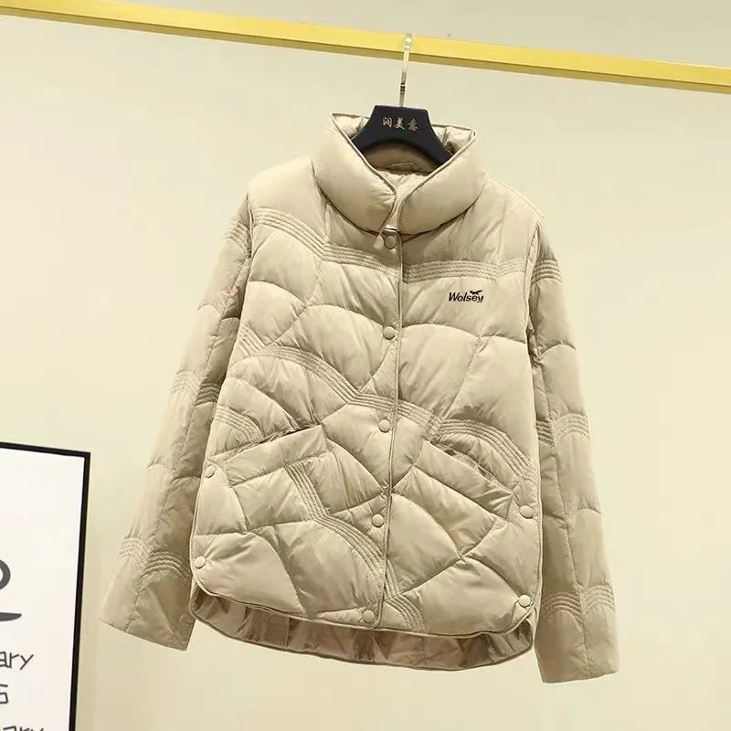 

신상재킷 Women's Winter Golf Wear Fashionable and Warm Golf Jacket High End Temperament Loose Down Cotton Top Women's Golf Clothes