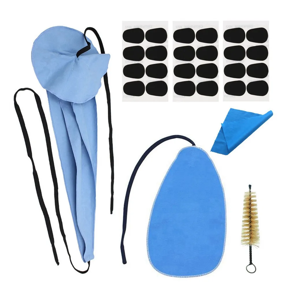 Saxophone Cleaning Kits with 24pcs Mouthpiece Cushions Inner Chamber Cleaning Cloth Brush Clarinet Sax Maintenance Care Tools