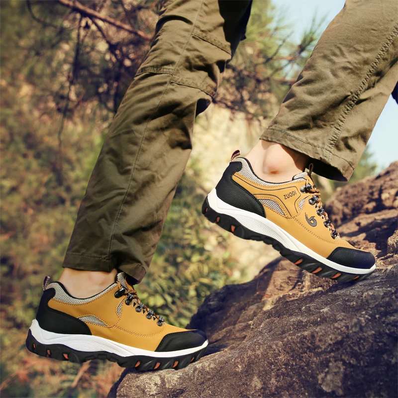 Outdoor Trekking Shoes Men Hiking Shoes Waterproof Non Slip Climbing Camping Trekking Men Sneakers Plus Size 39-48