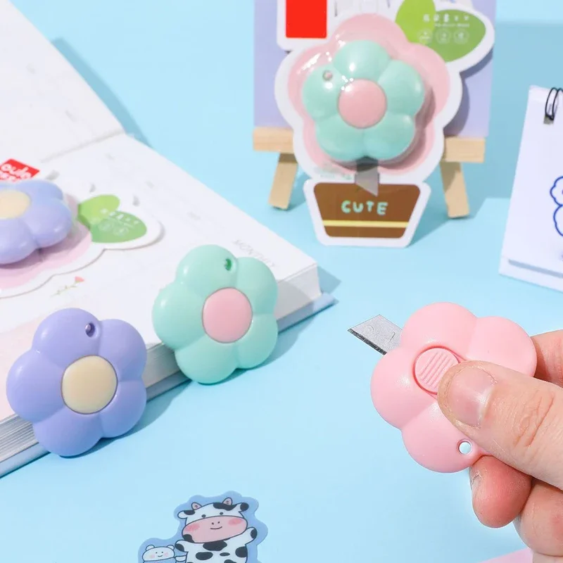 신선하고 귀여운 미니 플라워 아트 나이프, 휴대용 및 포장 풀기, 학생 사무실 종이 절단, 수제 칼  Best5