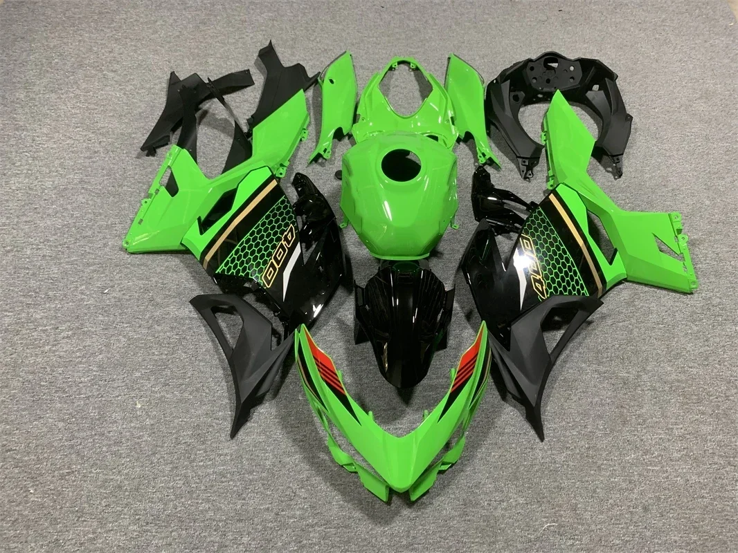 

Full Fairing Kits For Kawasaki Ninja 400 ABS For Kawasaki Ninja 400 2018 2019 2020 2021 2022 2023 Black and green Fairings Kits