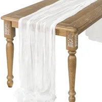 Semi Sheer Gauze Table Runner Sage Cheesecloth Table Setting Dining Vintage Wedding Decoration Banquets Arches Retro Boho Decor - Image 3