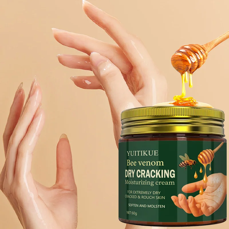 Bee venom dried crack moisturizing cream is suitable for extremely dry, cracked, and rough skin, softening and smoothing it.