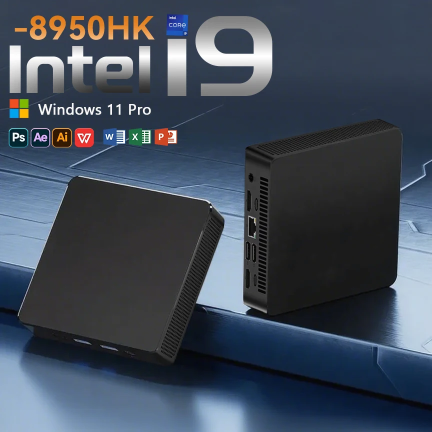 MINI Computer Windows 11 Intel Core i9 8950HK 16GB RAM 1TB SSD Computer Dual WIFI 6 BT5.2 4KHD PC da gioco