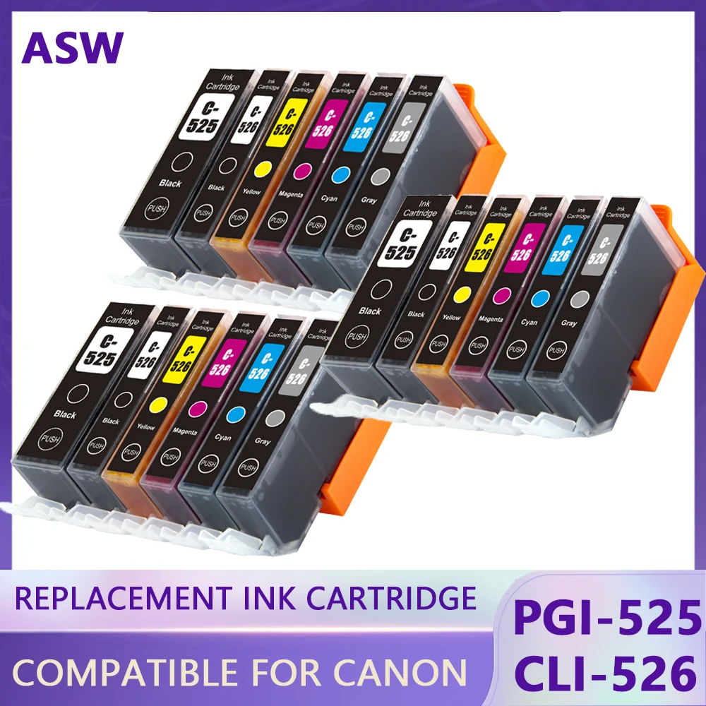 

PGI525 PGI 525 CLI 526 чернильные картриджи для принтера Canon Pixma iP4850 ix6550 MG5150 MG5250 MG6150 MG8150 MX885 MG5350