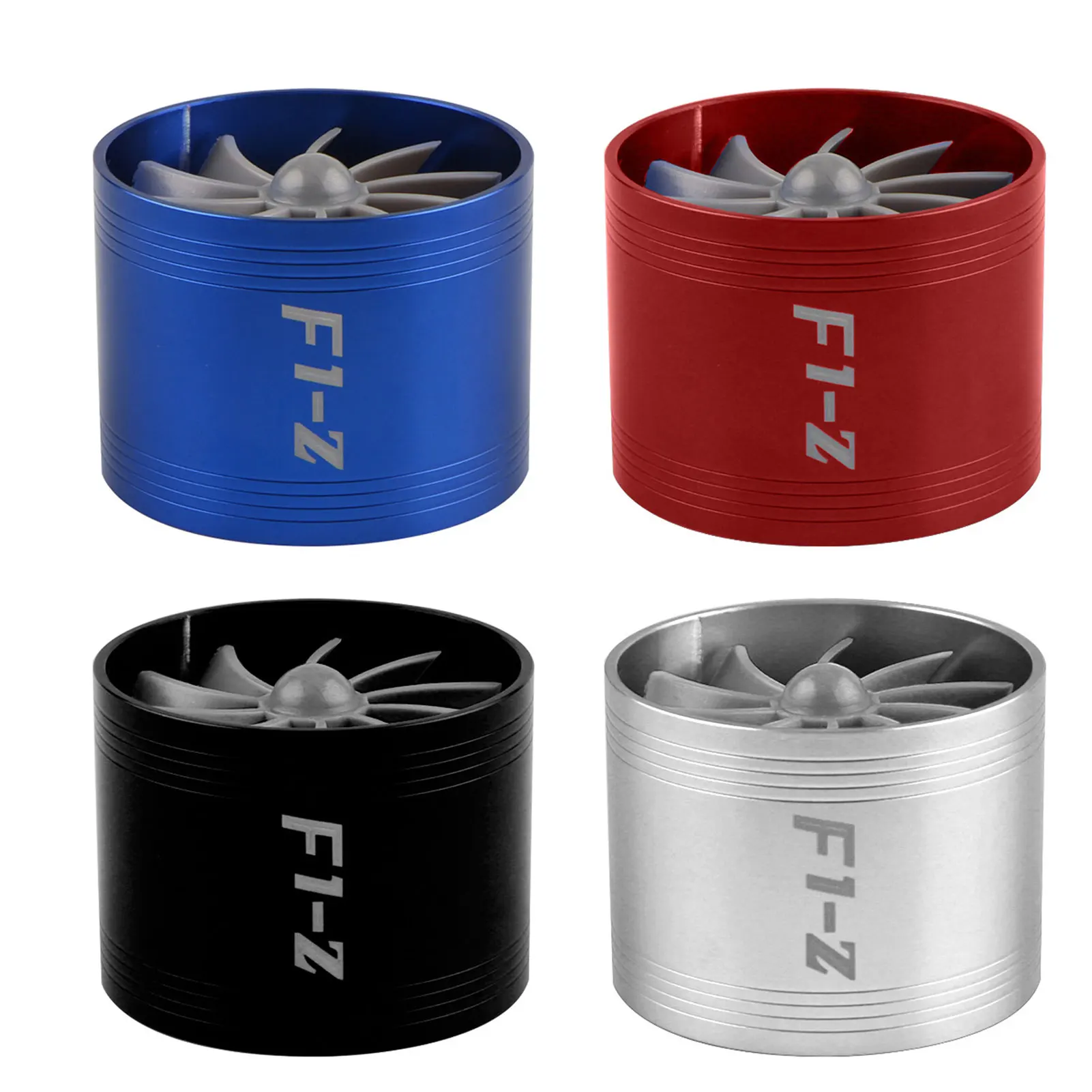Car Air Intake Turbonator Aluminum Alloy Auto Supercharger Turbine Turbo Air Intake Fuel Gas Saver For Hose 65-74mm