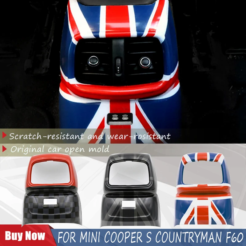 

2021 2022 Union Jack Car Interior Rear Back Air Vent Outlet Cover adesivi per MINI Cooper S JCW Countryman F60 accessori