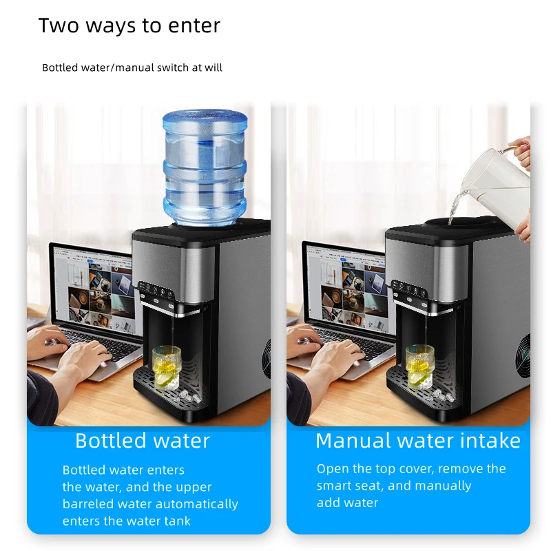 GZZT Multifunctional Ice Maker Water Dispenser: Bullet Ice, Cracked