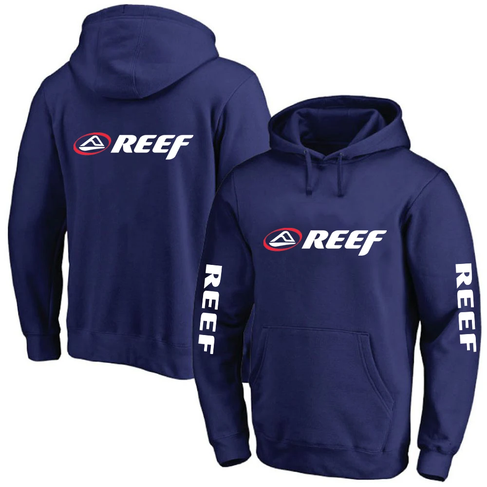 2023 Men New Reef Brand Printing Solid Color Pullover Hoodie Spring and Autumn Hip Hop Streetwear Comfortable Tops