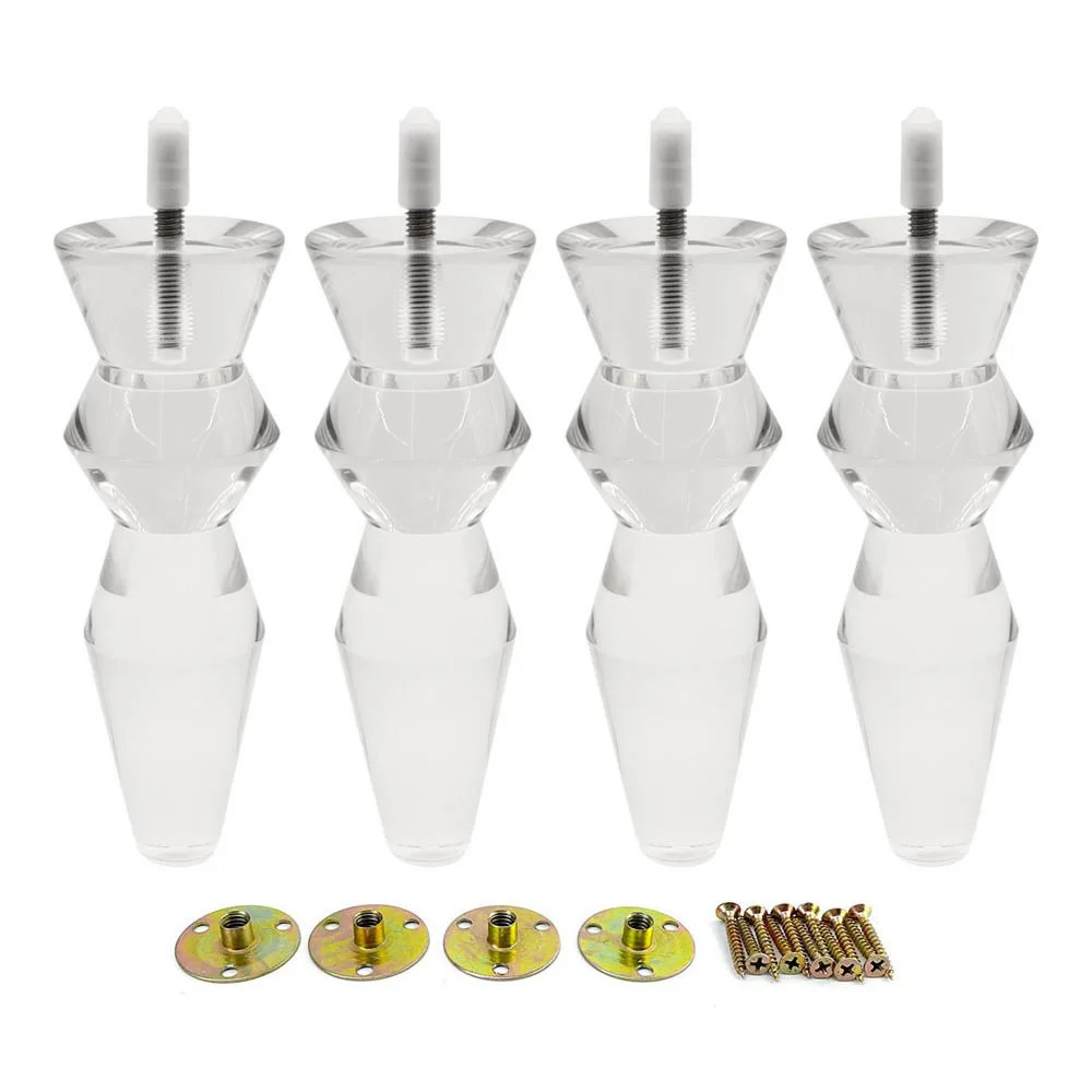 4pcs-acrylic-furniture-legs-replacement-sofa-feet-17cm-cabinet-modern-clear-decor-diy-legs-tapered-style-load-up-to-800lbs