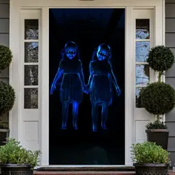 Chilling Halloween Twins Banner: Spooky Trick or Treat Party Decor (Black)