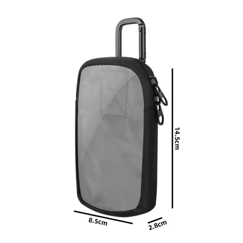 MP3/MP4 Portable Storage Bag with Carabiner and Sticker Tape Clear Window Dropship images - 6