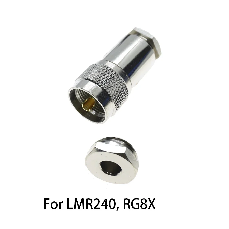 RF 동축 커넥터 와이어 케이블, 1X UHF PL259 수 SO239 암 클램프, RG8, LMR400, RG5,RG6,LMR240, RG8X,RG58, RG400, RG142,LMR500