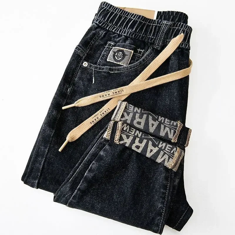 Hip Hop Gothic Baggy Black Letter Denim Pants Y2K Jeans Harajuku Casual Loose Wide Leg Pants Street Apparel Hot Men and Women