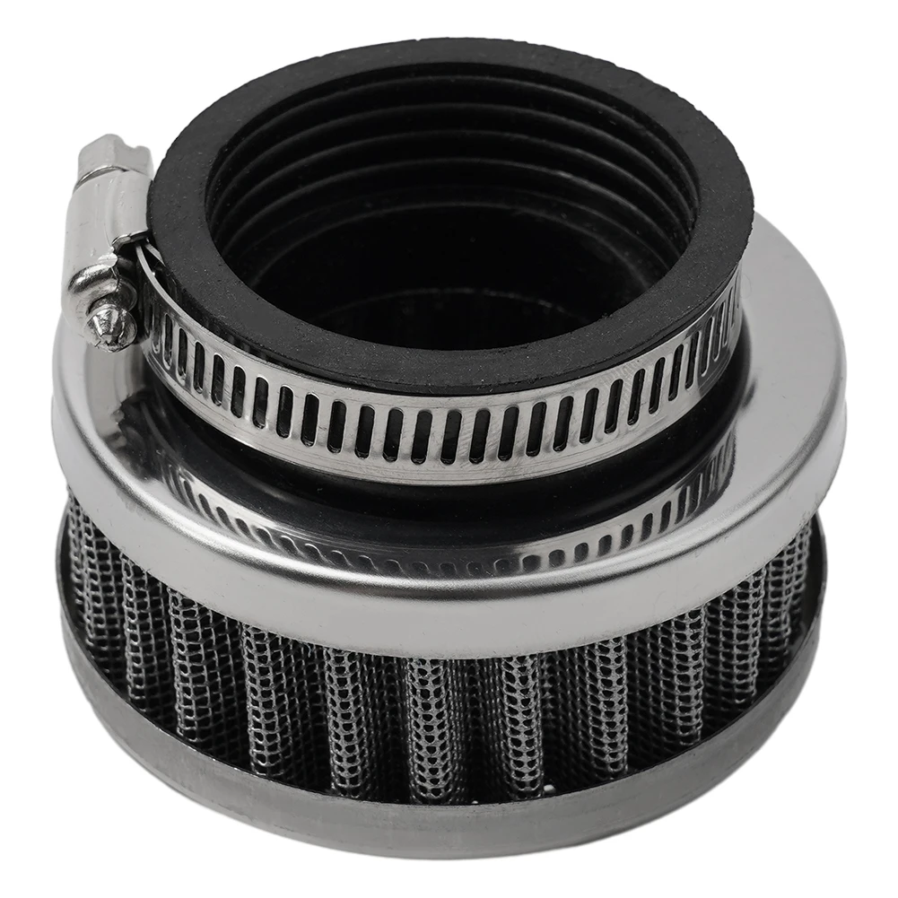 

Durable Air Filter Cleaner Parts & Accessories 45MM /1.77\\\\\\\" Black Rubber Silver Stainless Steel For Motorcycle