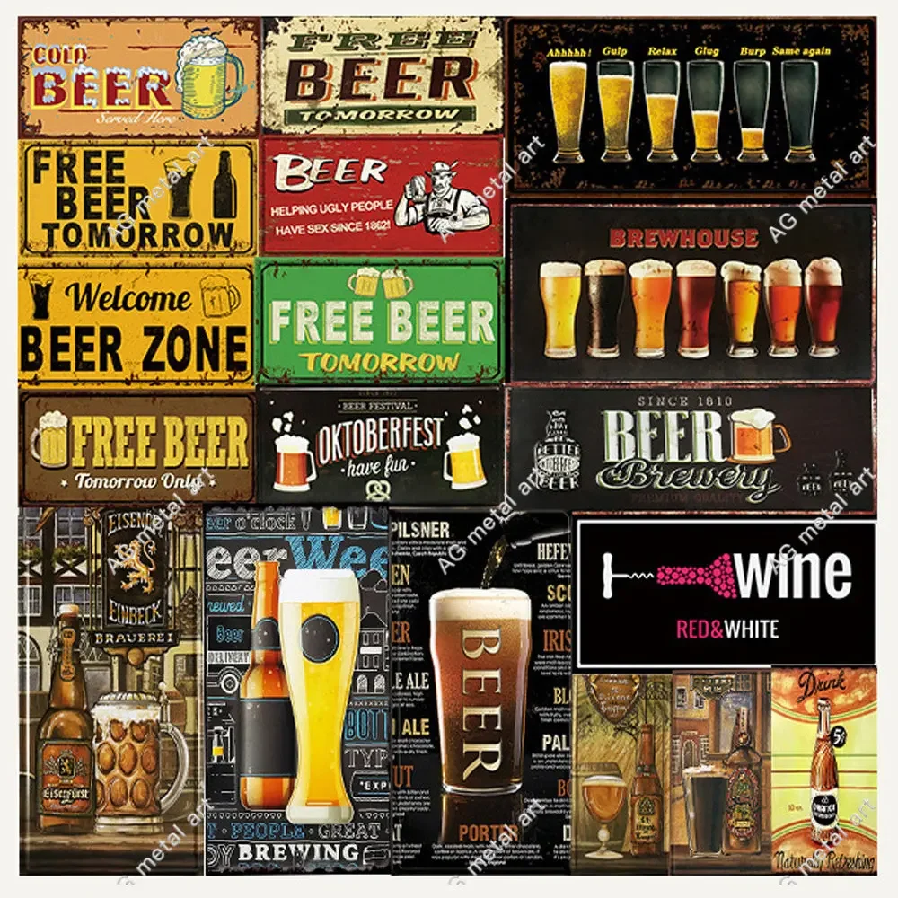 

Vintage Crafts Beer Metal Sign Vintage Beers Tips Tin Plaque Vicissitudes Metal Posters for Kitchen Bar Pub Man Home Wall Decor