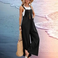 Women Loose Fit Fashion Overalls Wide Leg Baggy Bib Overalls Jumpsuit Dungarees Summer Jumpsuit Casual Elegant Overalls Summer - Image 6