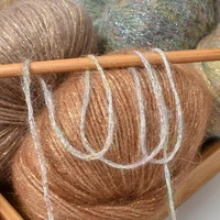 25g Sequins Mohair Yarn Gold Silk Sequin Soft Thin Wool Yarn Diy Handmade Knitting Sweater Shawl Hat Bag Thread Sewing Supplies 1